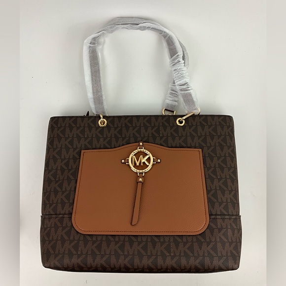 Michael Kors Brown Amy Shoulder Bag LG Tote NWT